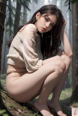 アリーヤ イラスト AI-017 森の中の少女