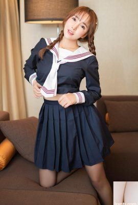 かわいい学生の女の子Tao Xileは短い黒のストッキングスカートで魅力的な胸を持っています(67P)