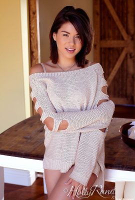Dsolo Girl Shyla Jenningsはセーターと下着を取り外して彼女のスナッチを見せます（12p）