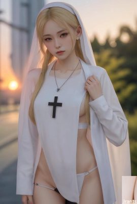 夕暮れの修道女