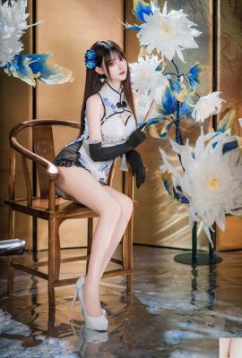 （インターネット上のコレクション）福祉少女ミミハニューの「青と白の磁器チョンサム」VIP排他的（28p）