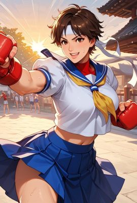 格闘王 – 春日野桜 (AI生成)